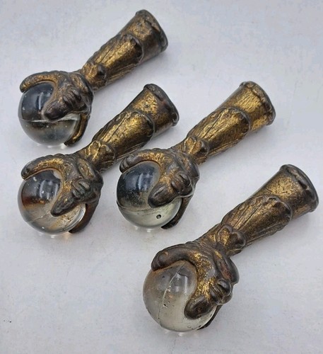 Antique glass ball - glass, feet